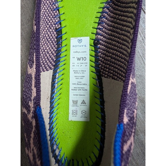 Rothy’s The Point Violet Giraffe Retired!! Women’s Size 10 Indigo Purple Flats - Picture 5 of 8